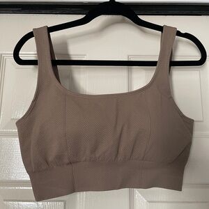 Zyia Active Tan Waffle Sports Bra XL Rare Find